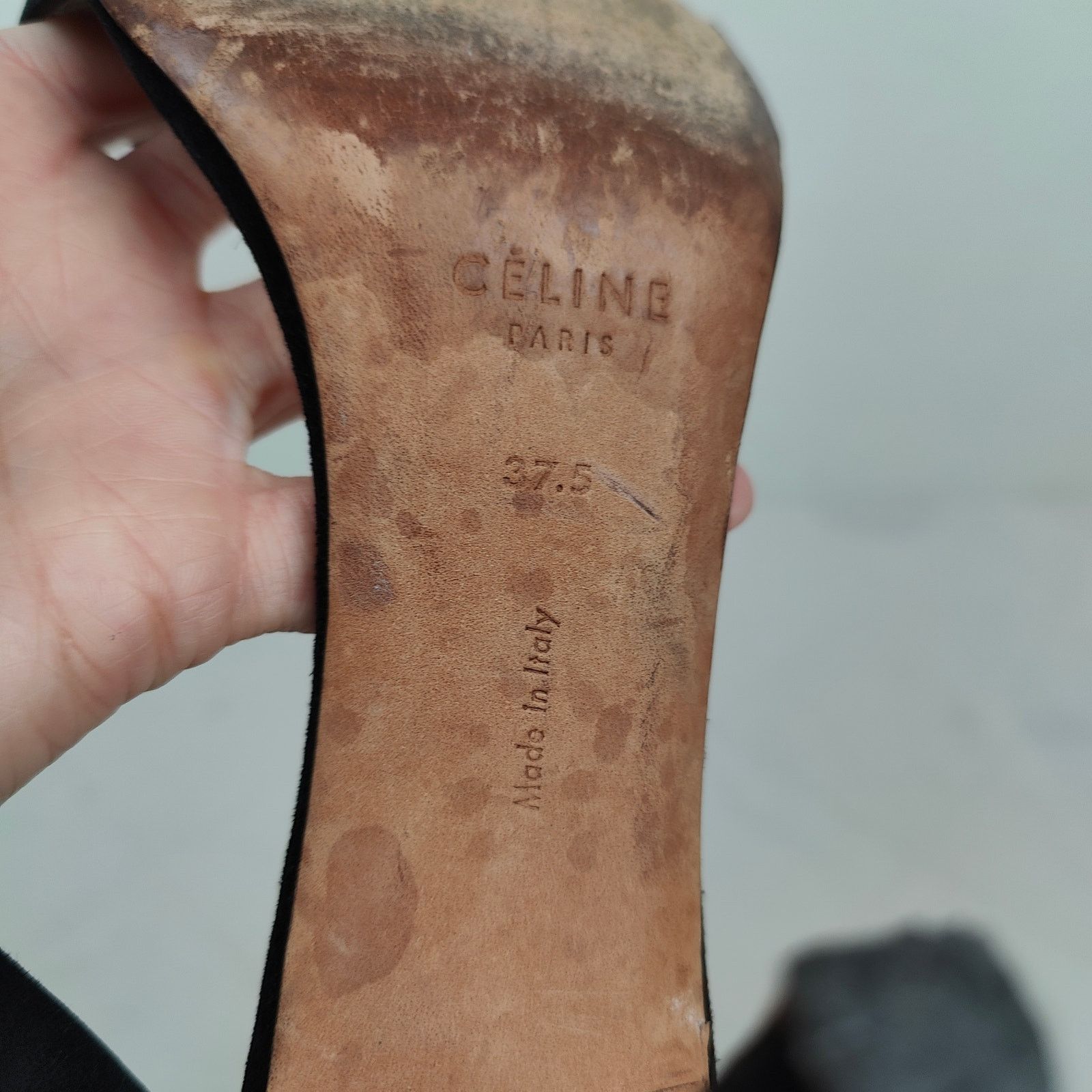 Celine Celine Suede Ankle Wrap Sandals Womens 7.5 37.5 Black Heels Size US 7.5 / IT 37.5 - 11 Thumbnail