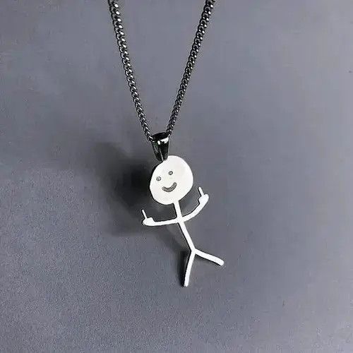 Other Middle Finger Stickman Pendant Necklace Size ONE SIZE - 4 Thumbnail