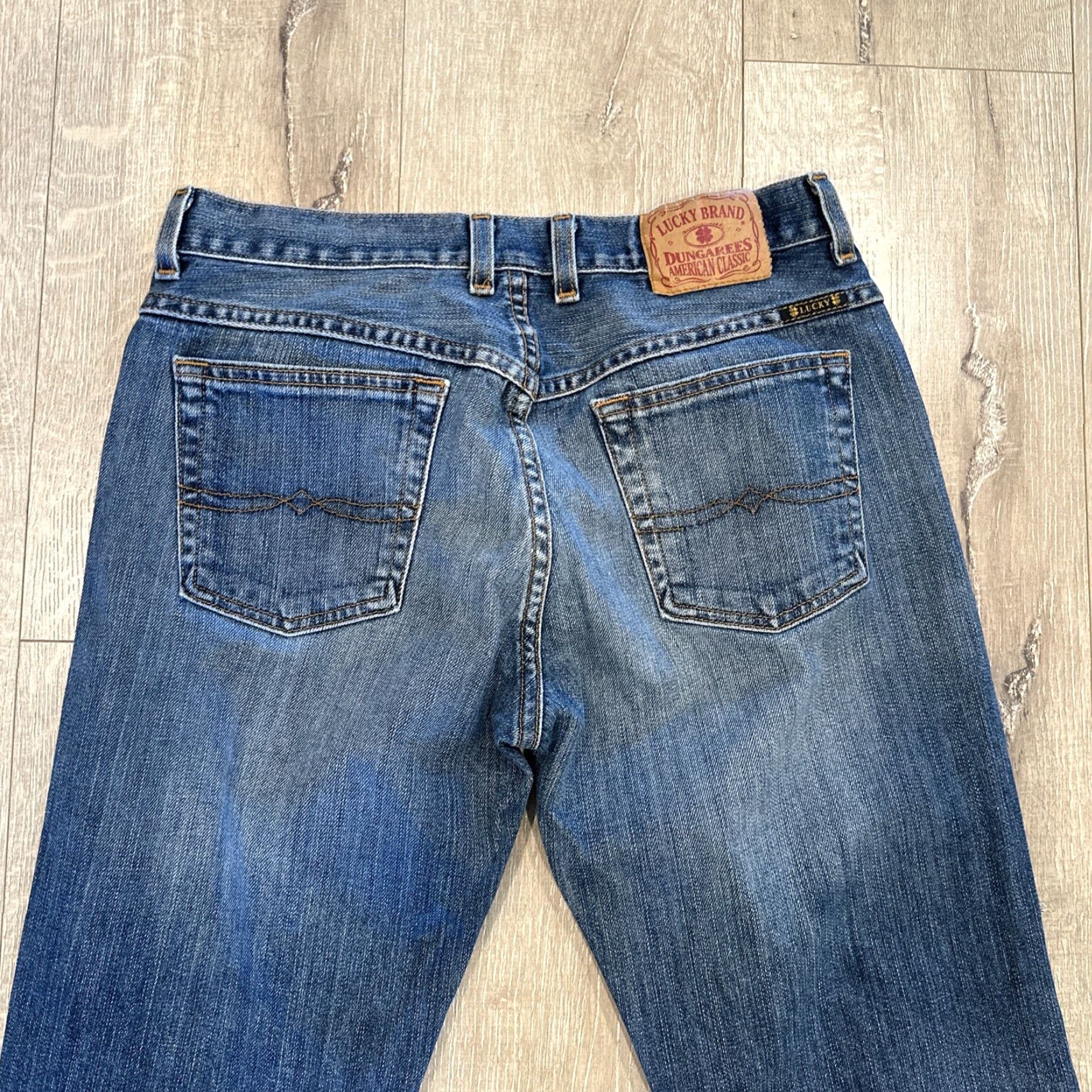 Lucky Brand LUCKY BRAND DUNGAREES Jeans Women's Size 6/28 Medium Wash Distressed 30x34 Made in USA Size 28" / US 6 / IT 42 - 5 Thumbnail