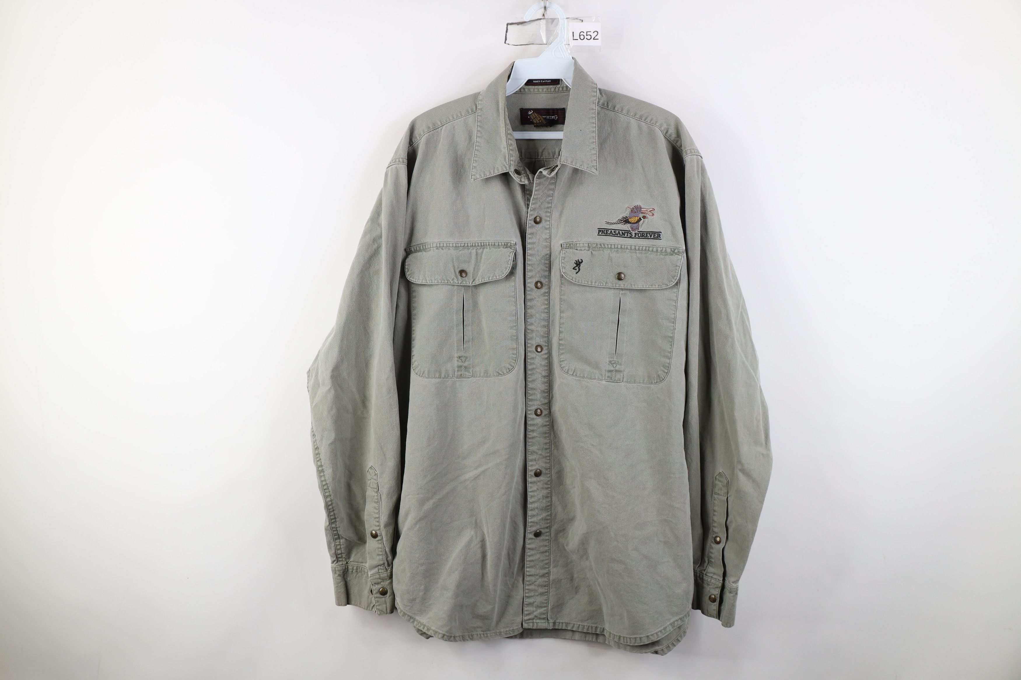 Vintage Vintage 90s Pheasants Forever Collared Button Shirt Green Size US XL / EU 56 / 4 - 1 Thumbnail