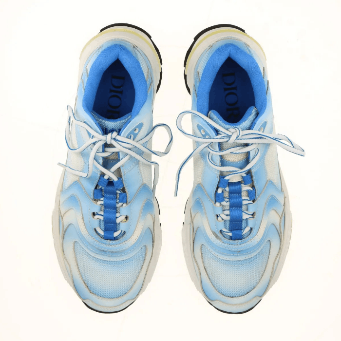 Dior CD1 Leather Fabric Men's Sneakers Blue x White Size US 8 / EU 41 - 7 Thumbnail