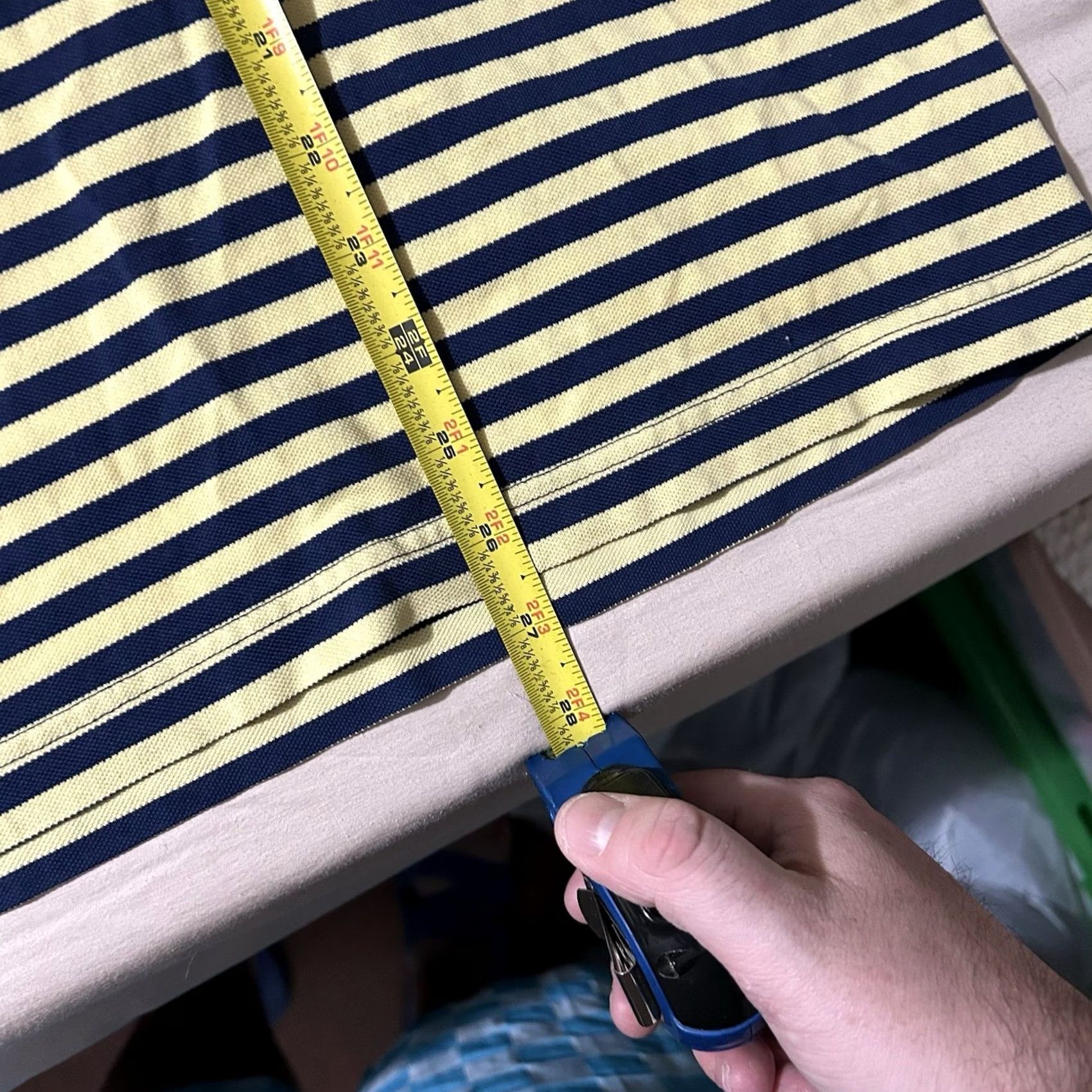 Vintage VINTAGE Masters Golf Polo Striped Yellow Navy L 90s Mens Golf Tournament Polo L Size US L / EU 52-54 / 3 - 6 Thumbnail