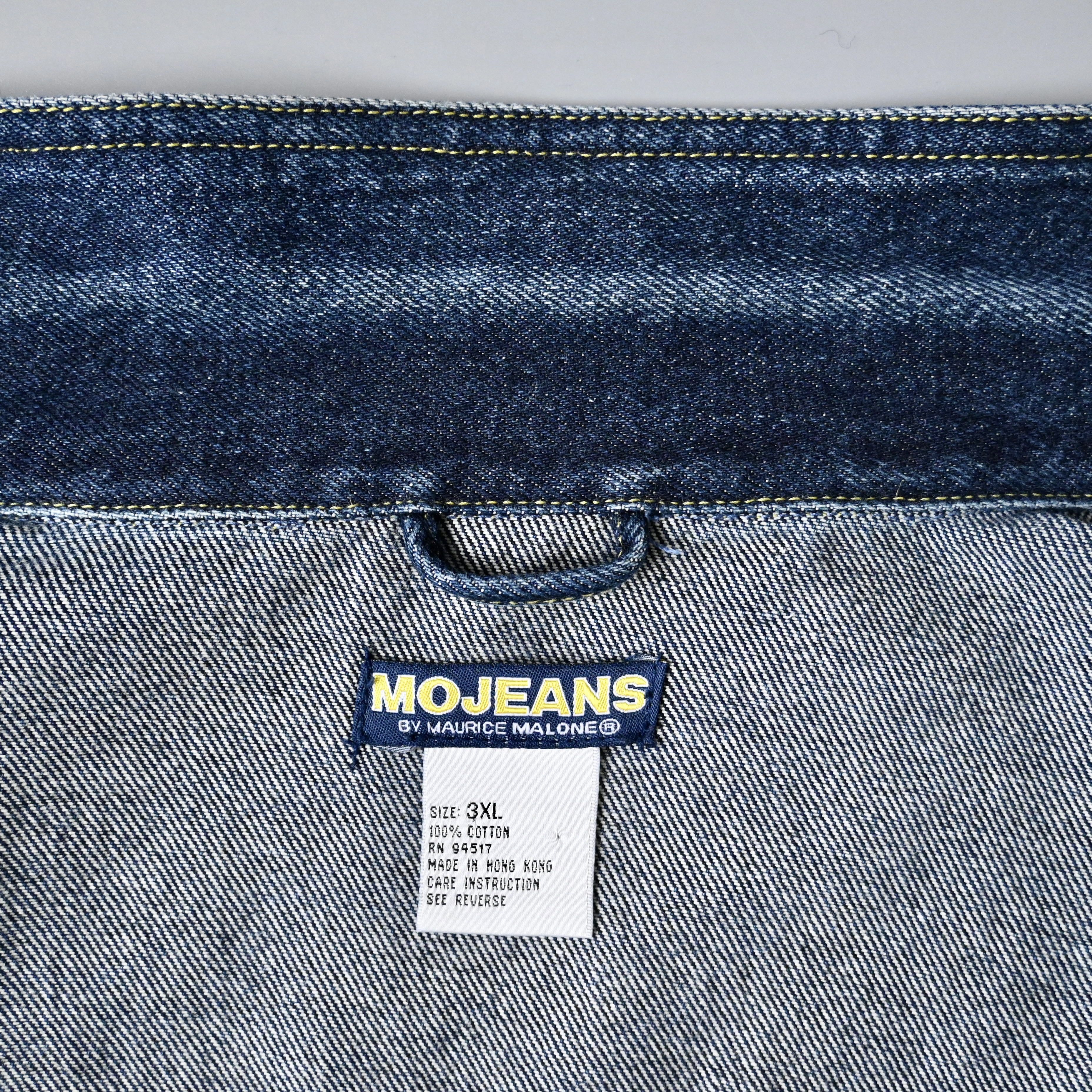 Vintage VTG MO JEANS by Maurice Malone reflective logo denim trucker Size US XXL / EU 58 / 5 - 15 Thumbnail