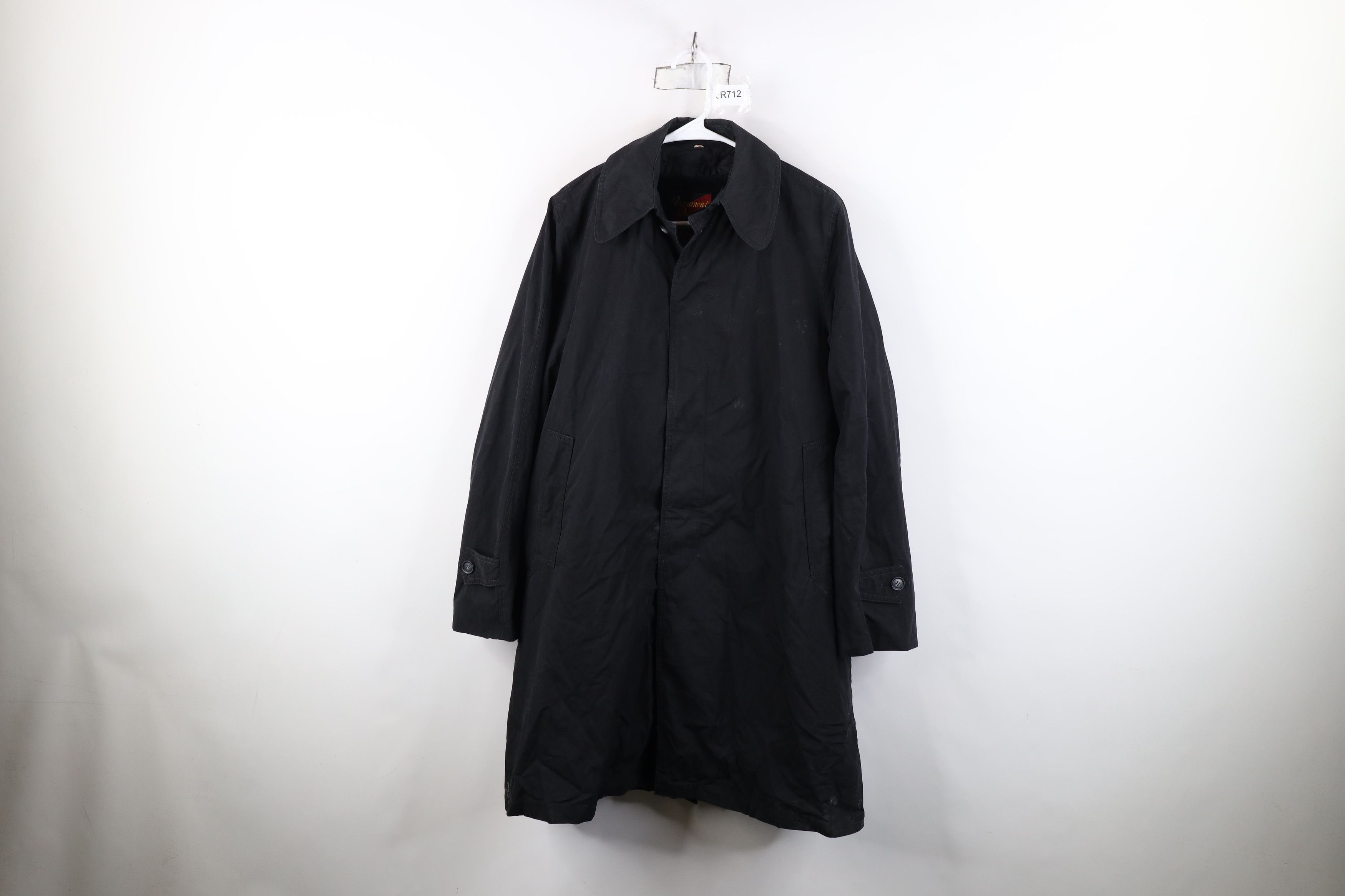 Vintage Vintage 70s Streetwear Lined Trench Coat Rain Jacket Black Size US XXL / EU 58 / 5 - 1 Thumbnail