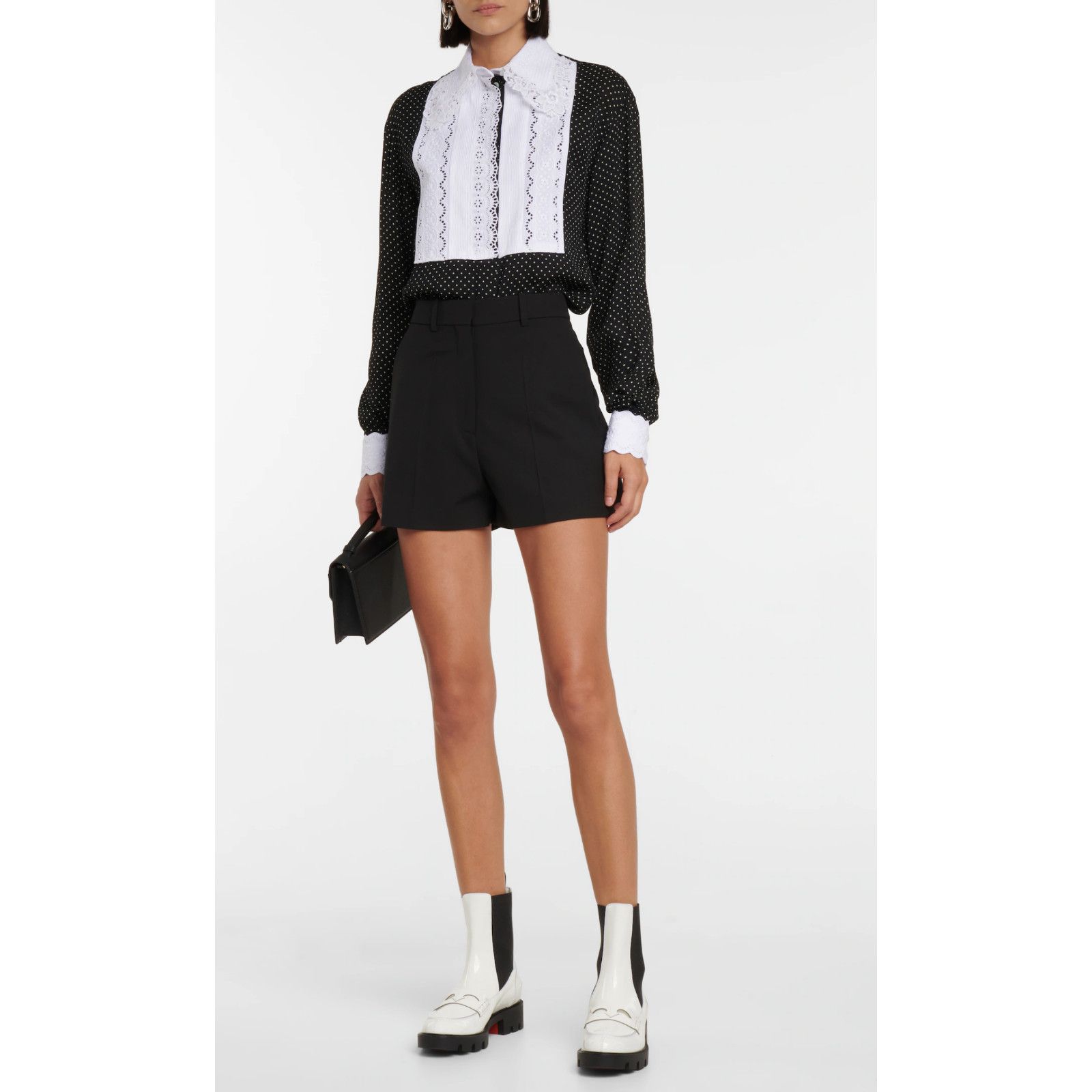 Christian Louboutin Christian Louboutin Montezu Lug Flat White Black Leather Size US 10 / IT 40 - 5 Thumbnail