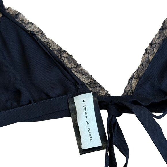 Veronica De Piante sofia bikini bra in georgette Black lace