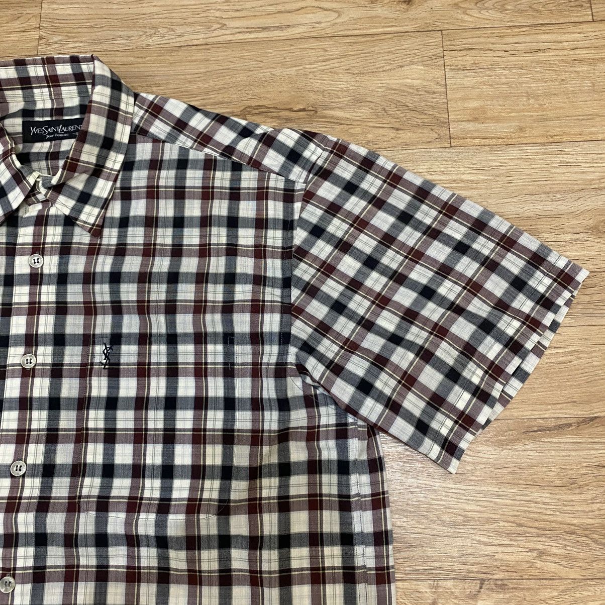 Yves Saint Laurent 1990s Yves Saint Laurent Pour Homme Plaid Button Up Shirts Size US L / EU 52-54 / 3 - 7 Thumbnail
