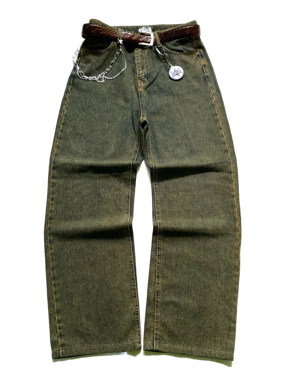If Six Was Nine × Japanese Brand × Le Grande Bleu (L.G.B.) SICK💰JJIM green Washed Baggy jeans Size US 29 - 1 Thumbnail