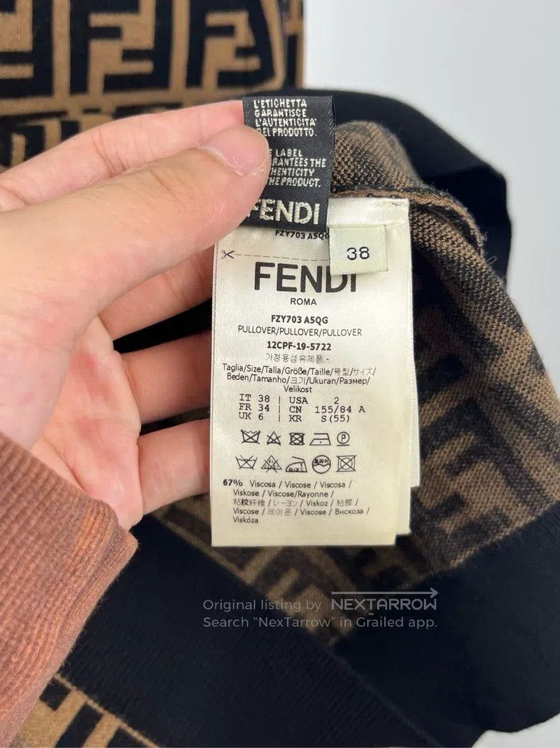 Fendi Fendi Logo Print Crewneck Long Sleeve Knit Top Size XXS / US 00 / IT 34 - 6 Thumbnail