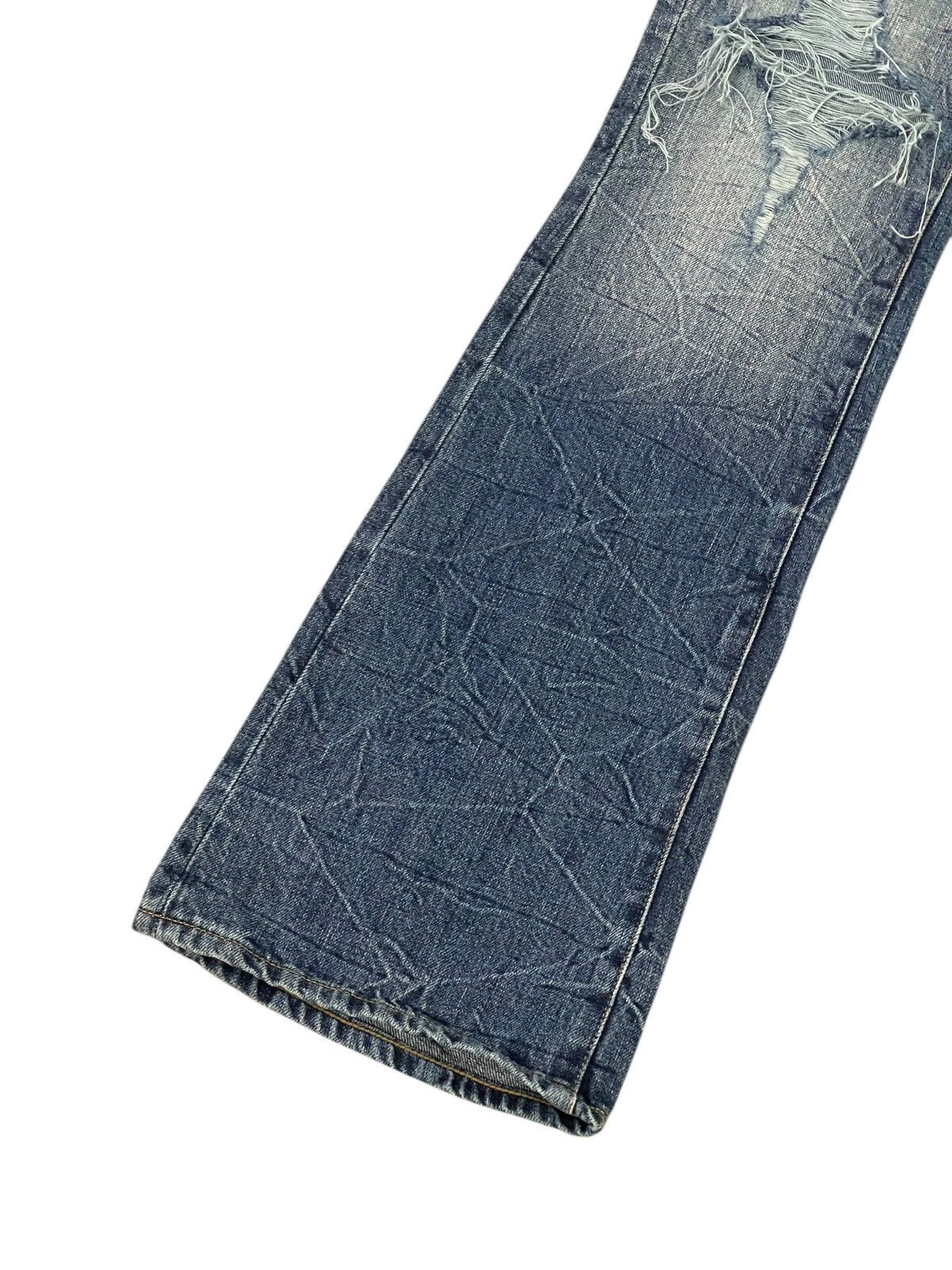 Japanese Brand Flare Jeans Unknown Washed Denim Distress Boot Cut 1🟦1 Size US 29 - 5 Thumbnail