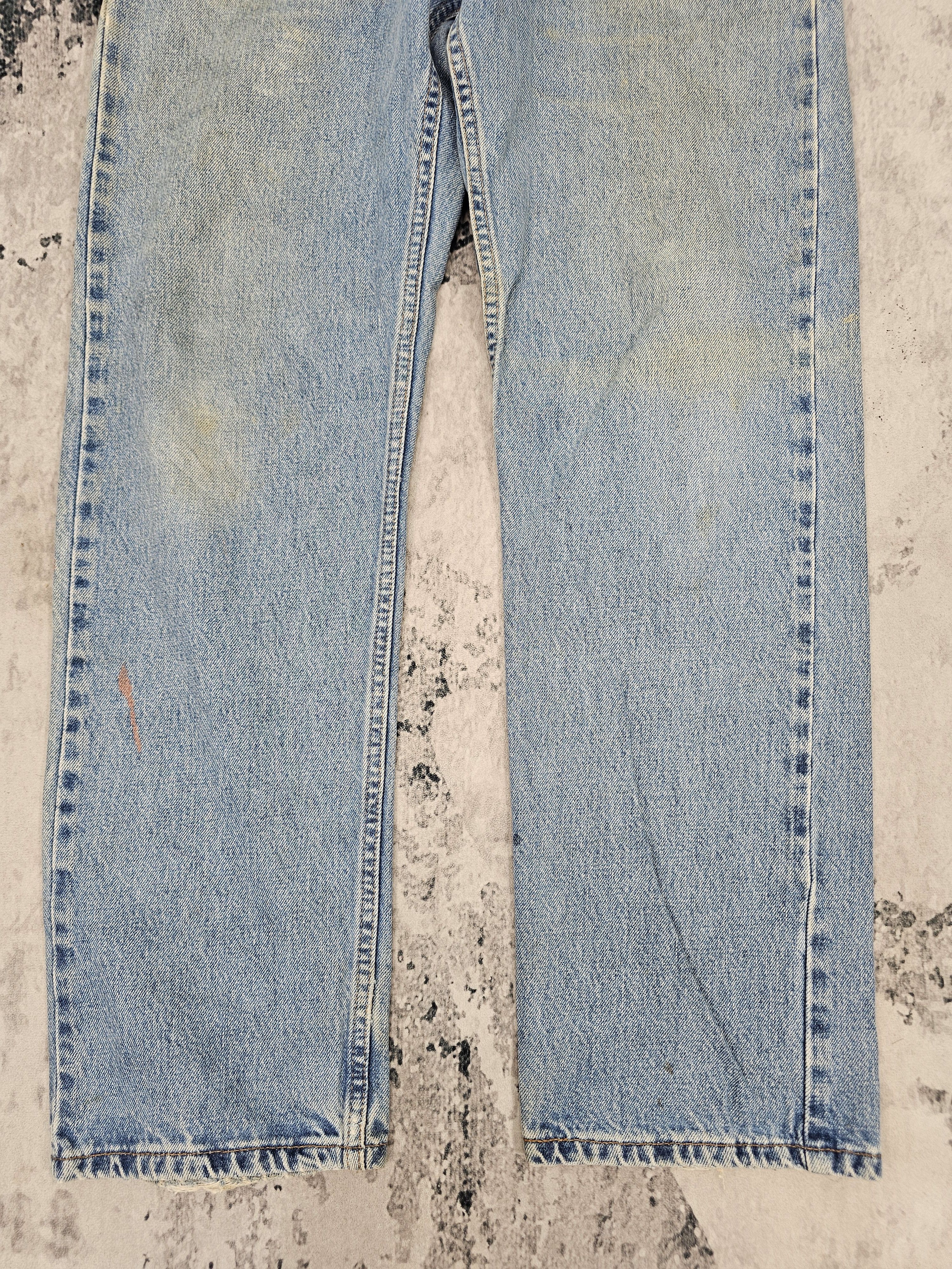 Levi's Vintage Clothing Vtg 90's LEVIS 505 Regular Fit Stain Blue Jeans L0560 Size US 34 / EU 50 - 3 Thumbnail