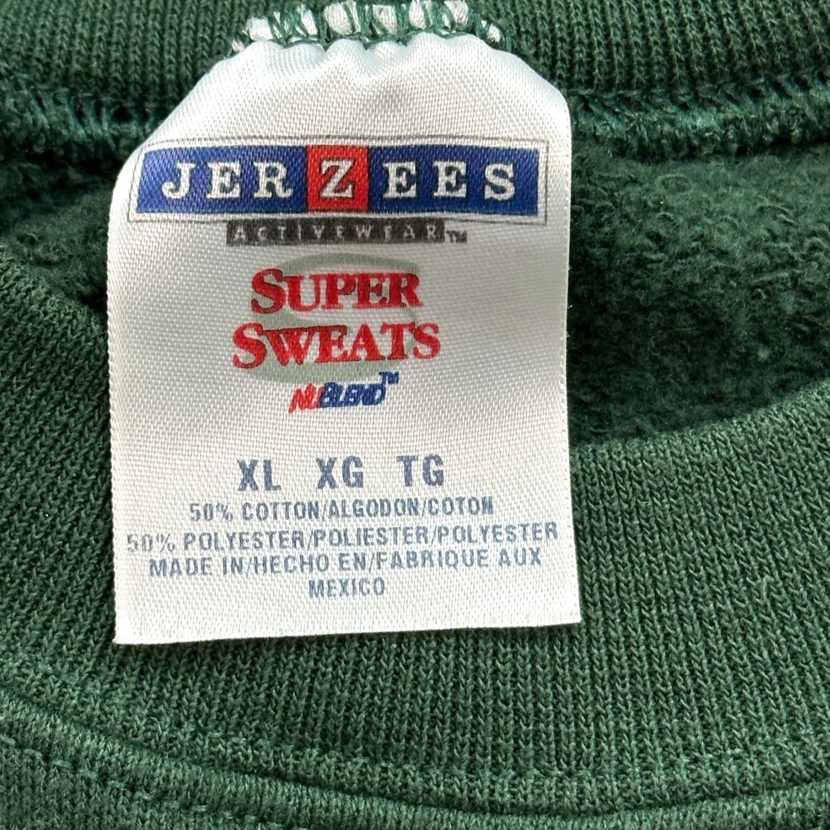 Jerzees VINTAGE Jerzees Super Sweats Sweatshirt Mens XL Green Crewneck Pullover Y2K Shirt Mens XL Green Retro 90s USA Size US XL / EU 56 / 4 - 5 Thumbnail