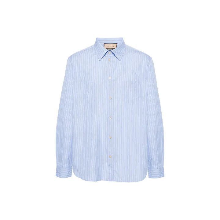 Gucci Gucci Gucci Striped Detail Button-Up Shirt for Men -2506 Size US M / EU 48-50 / 2 - 1 Thumbnail