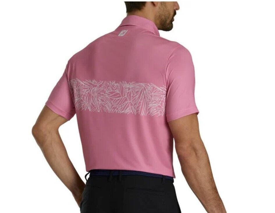 Footjoy FootJoy Tropical Chestband Lisle Self Golf Polo Shirt Rose L Size US L / EU 52-54 / 3 - 2 Thumbnail