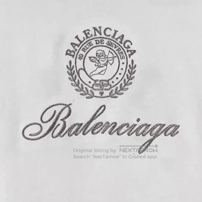 Balenciaga Balenciaga White logo letter embroidery cotton round neck Size US M / EU 48-50 / 2 - 4 Thumbnail