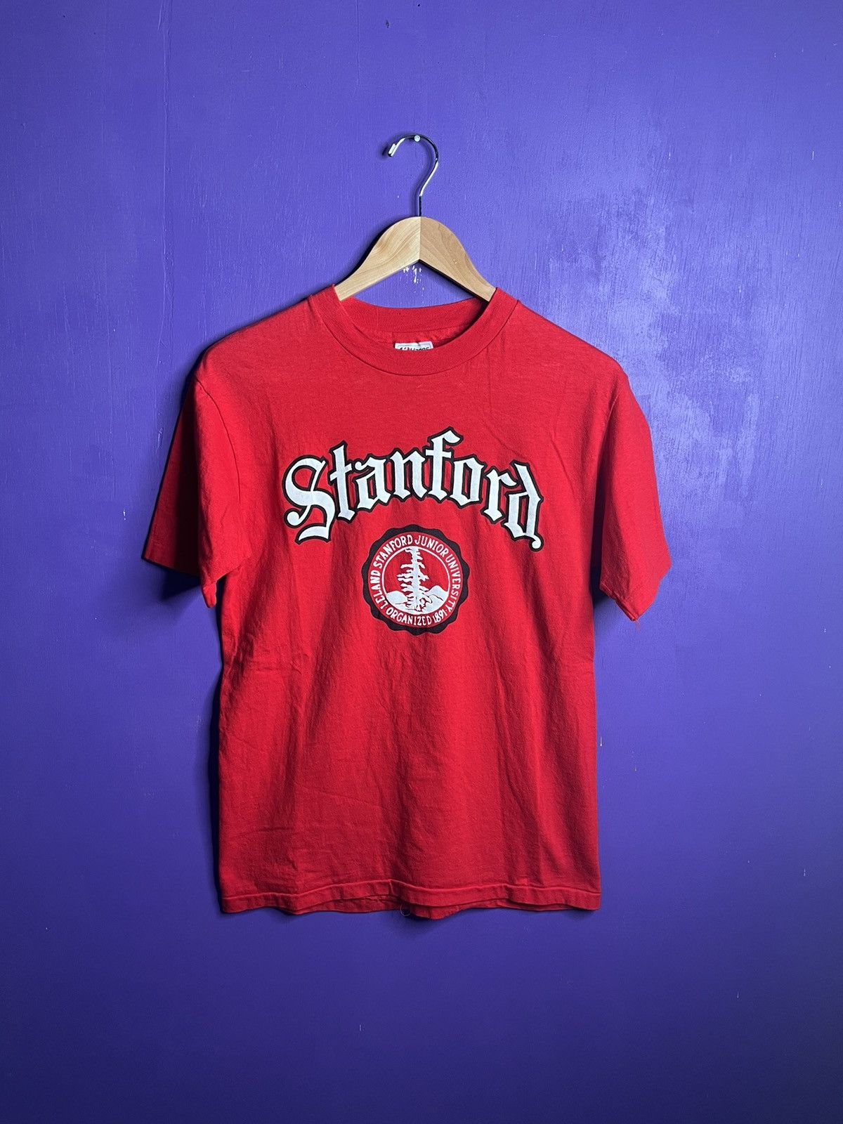 Vintage Vintage 80s Stanford University logo t-shirt Size US M / EU 48-50 / 2 - 1 Thumbnail