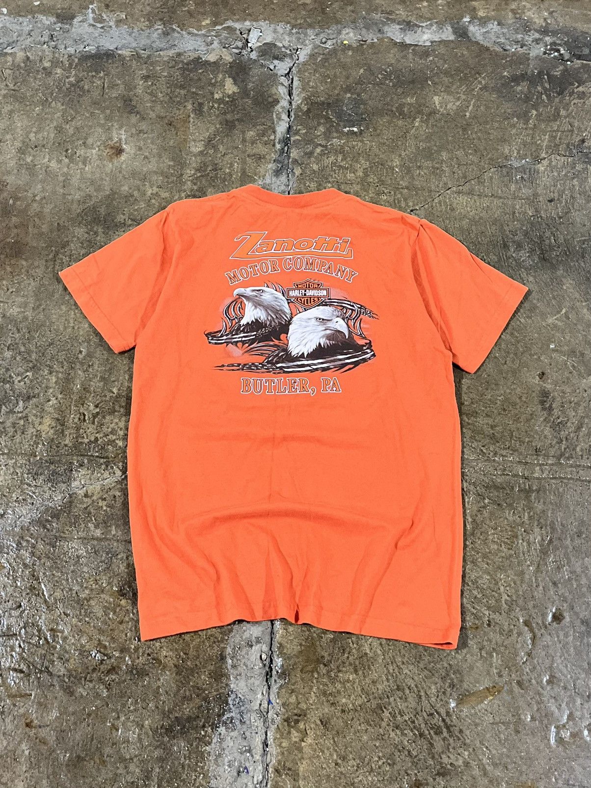 Harley Davidson × Vintage Crazy Vintage Harley Davidson Eagle Pocket Tee Grunge Biker Size US M / EU 48-50 / 2 - 1 Thumbnail
