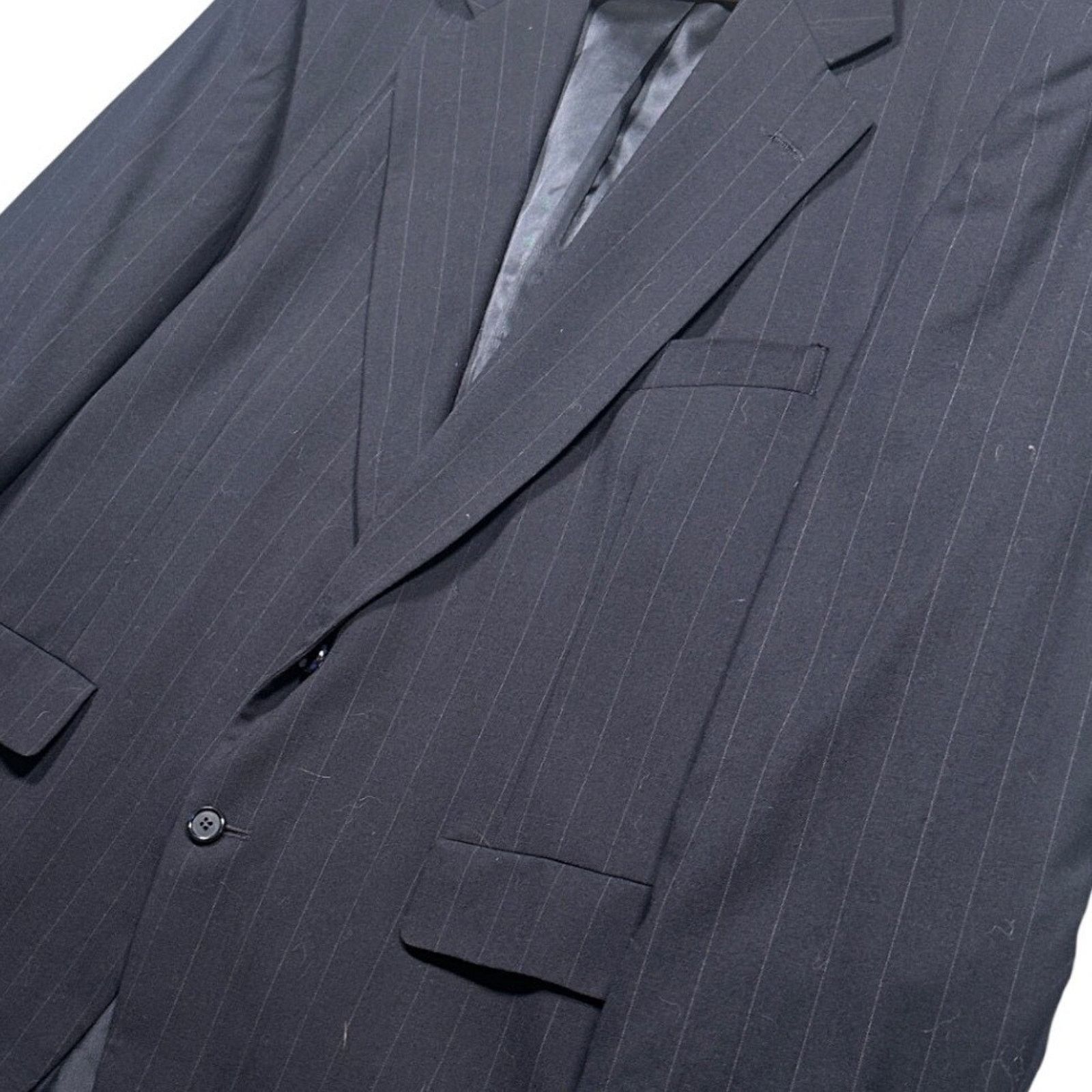 Tom James Tom James Men's 44R Navy Blue Pinstripe 100% Wool Blazer Size 44R - 6 Thumbnail