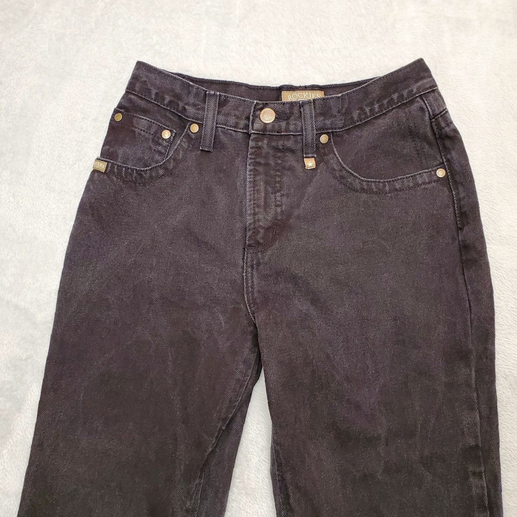 Vintage VINTAGE Rockies Jeans Womens 6 Long Black Denim Relaxed Fit Denim Natural Rise Jeans 5-Pocket Cowboy Outdoor Womens Size 30" / US 8 / IT 44 - 3 Thumbnail