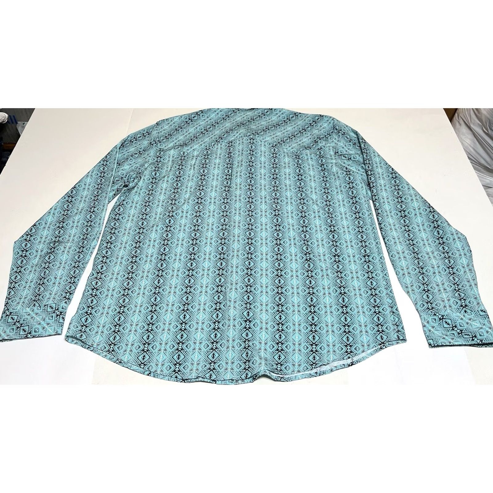 Vintage VINTAGE Panhandle Performance Mens XL Western Shirt Pearl Snap Aztec Turquoise Stretch Size US XL / EU 56 / 4 - 3 Thumbnail