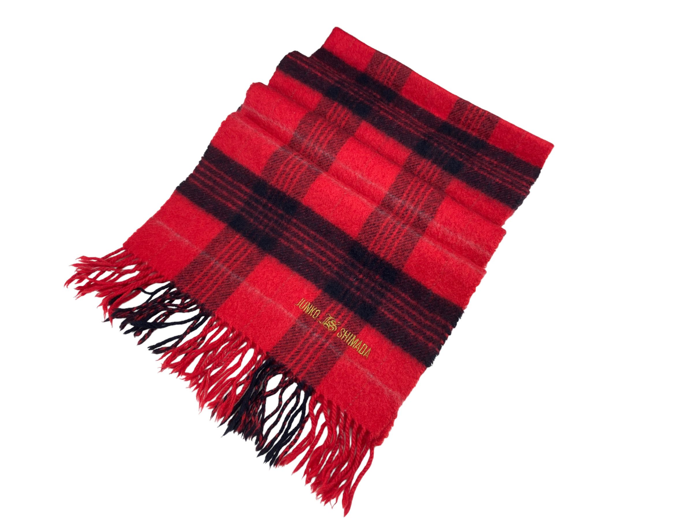 Junko Shimada × Vintage Vintage Junko Shimada Checkered Scarf – 90s Designer Size ONE SIZE - 5 Thumbnail
