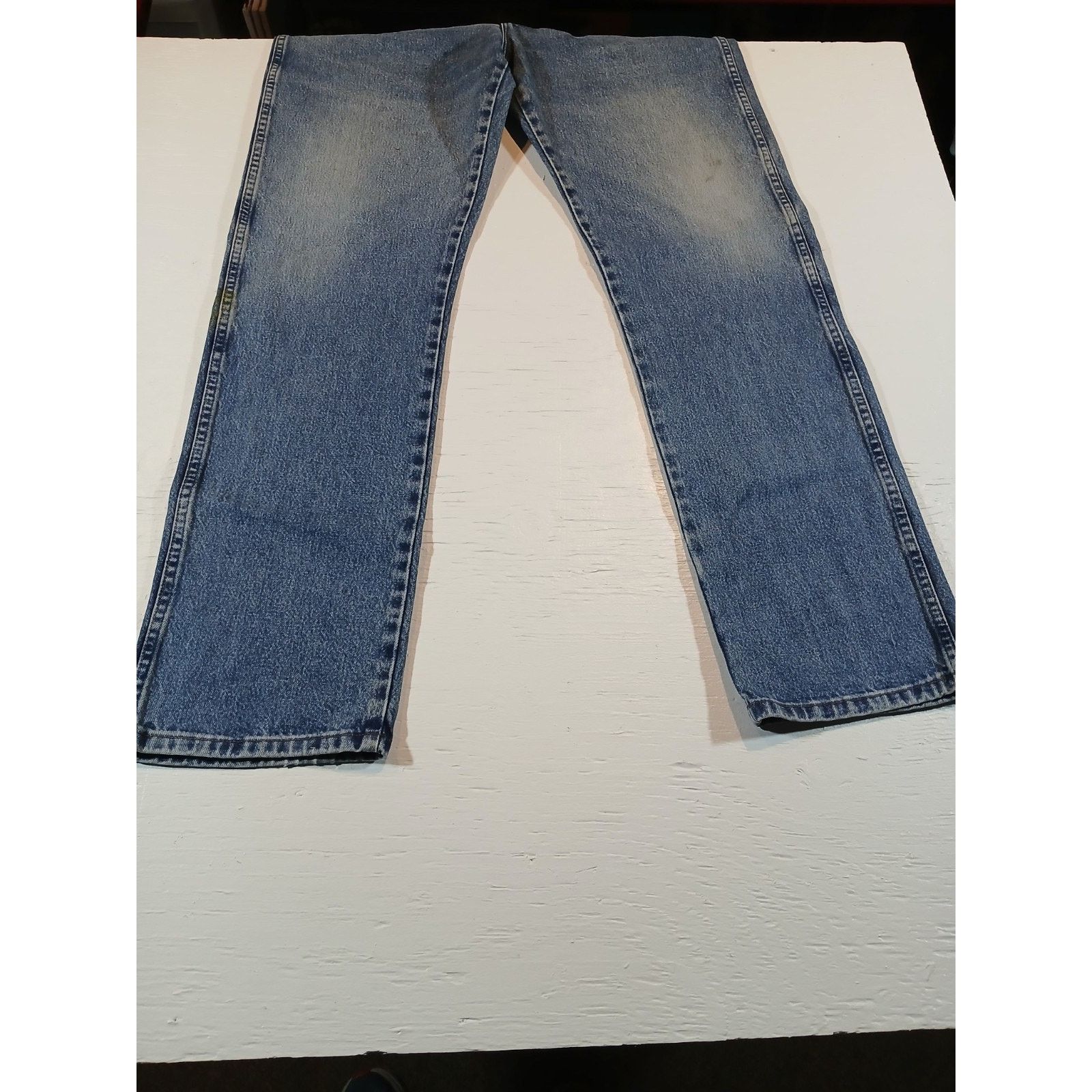 Wrangler Wrangler (38 X 34) Men's Blue Denim Jeans Size US 38 / EU 54 - 2 Thumbnail