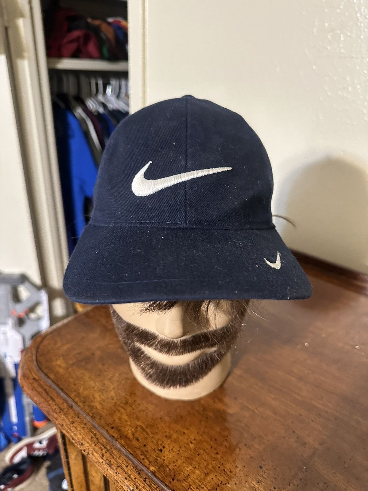 Nike × Vintage Vintage Nike athletic fitted “dark blue” hat 90s size 7 1/8 Size ONE SIZE - 2 Thumbnail