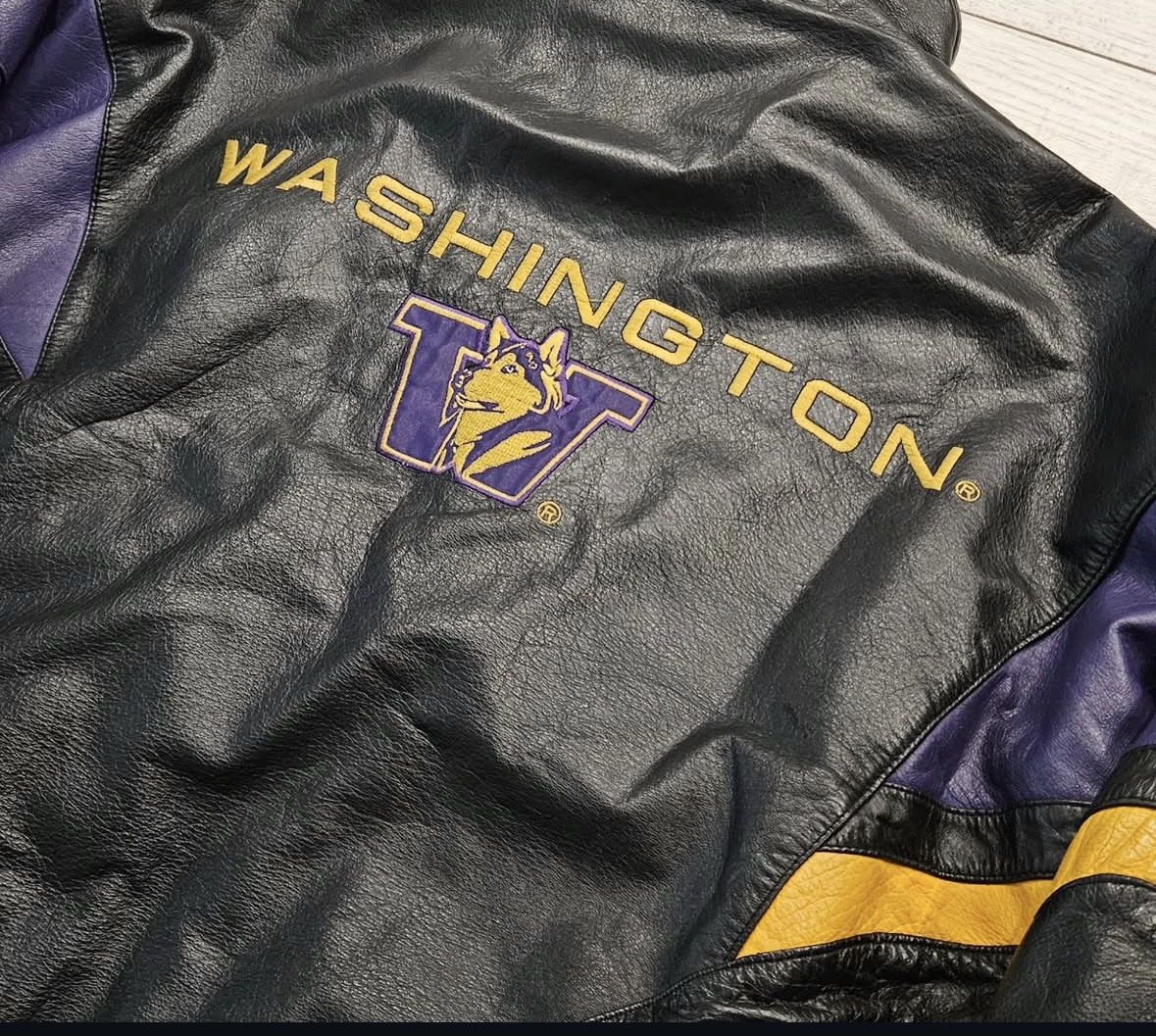 Pro Player WASHINGTON HUSKIES LEATHER JACKET Size US M / EU 48-50 / 2 - 2 Thumbnail