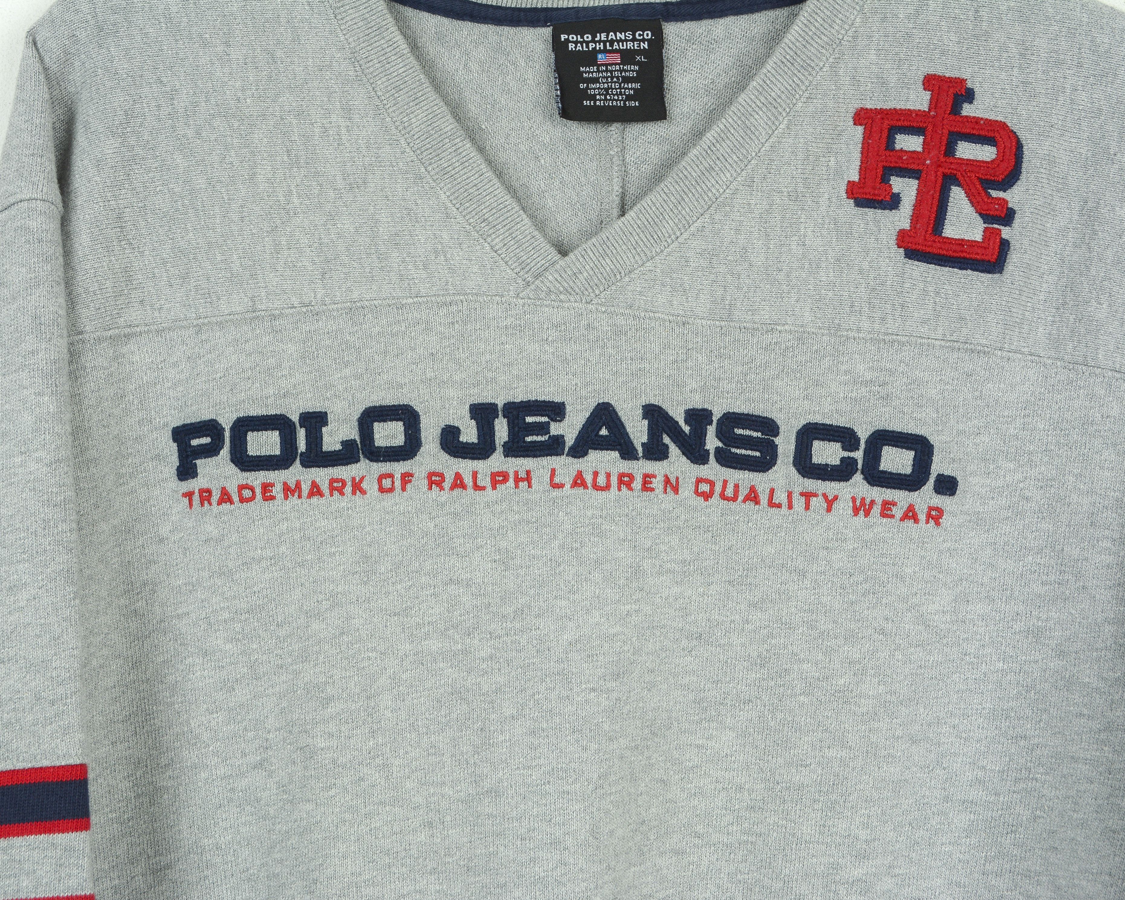 Polo Ralph Lauren POLO JEANS Pullover Jumper Sweater V-Neck Sweatshirt Top Size US XL / EU 56 / 4 - 7 Thumbnail