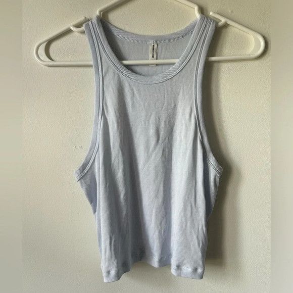 Aritzia Sunday Best Light Blue Ribbed Tank Top Size L / US 10 / IT 46 - 1 Thumbnail