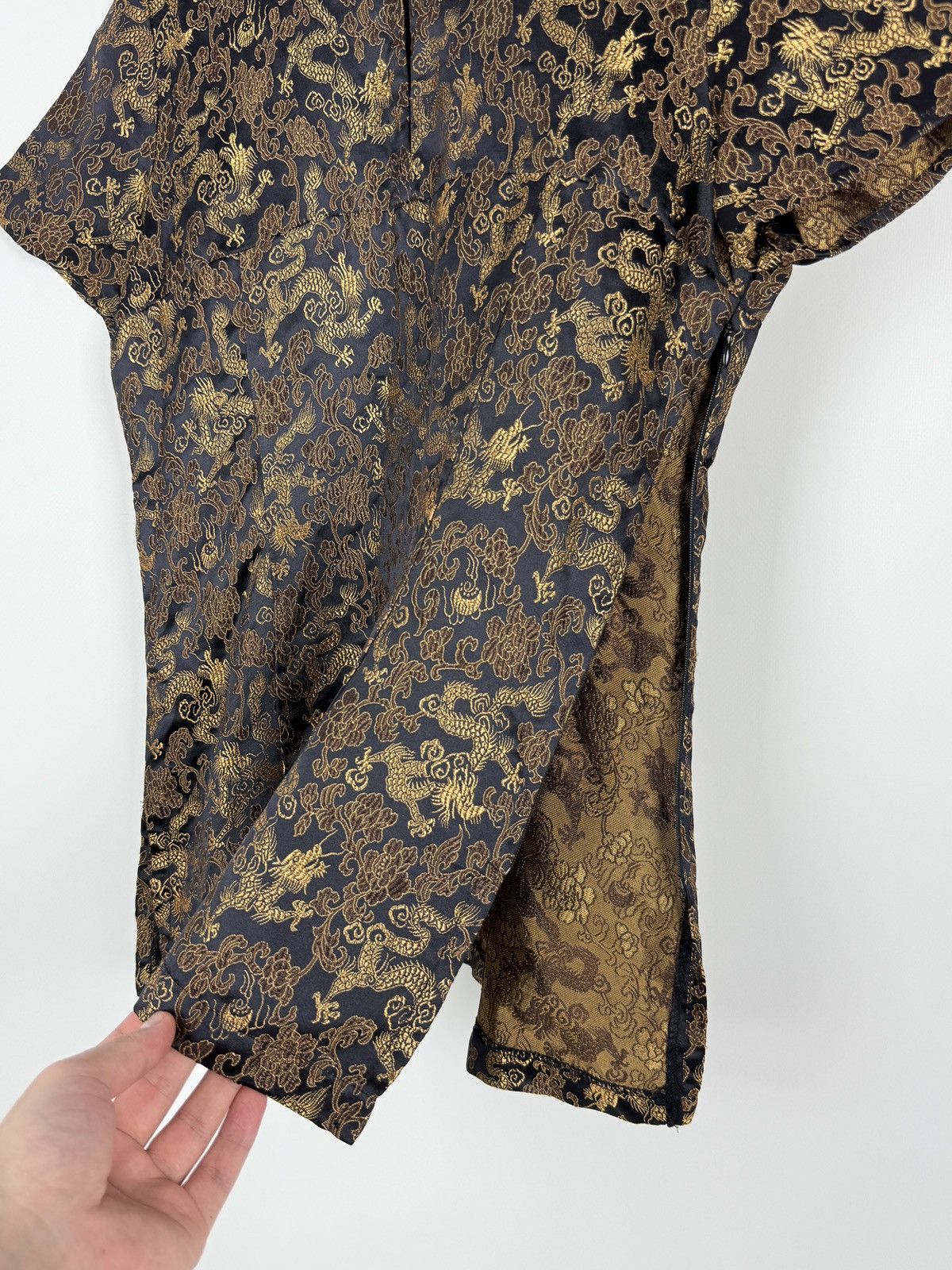 Vintage Y2K Vintage Etam Gold Dragon Jacquard Asian Cheongsam Top Size XS / US 0-2 / IT 36-38 - 5 Thumbnail