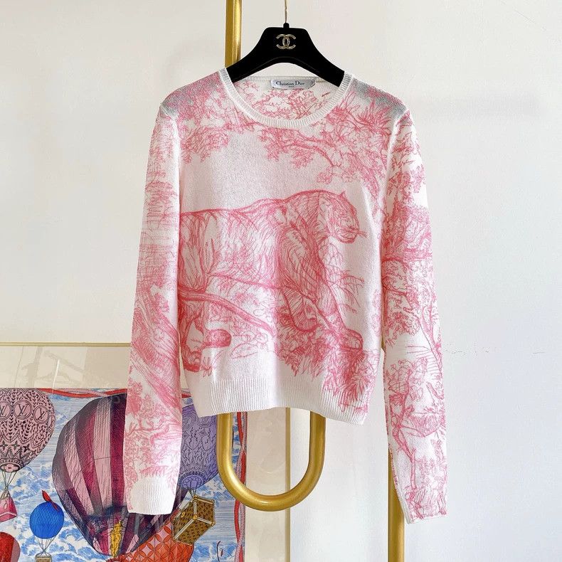 Dior Dior Pink tiger pattern long sleeves Size XS / US 0-2 / IT 36-38 - 1 Thumbnail
