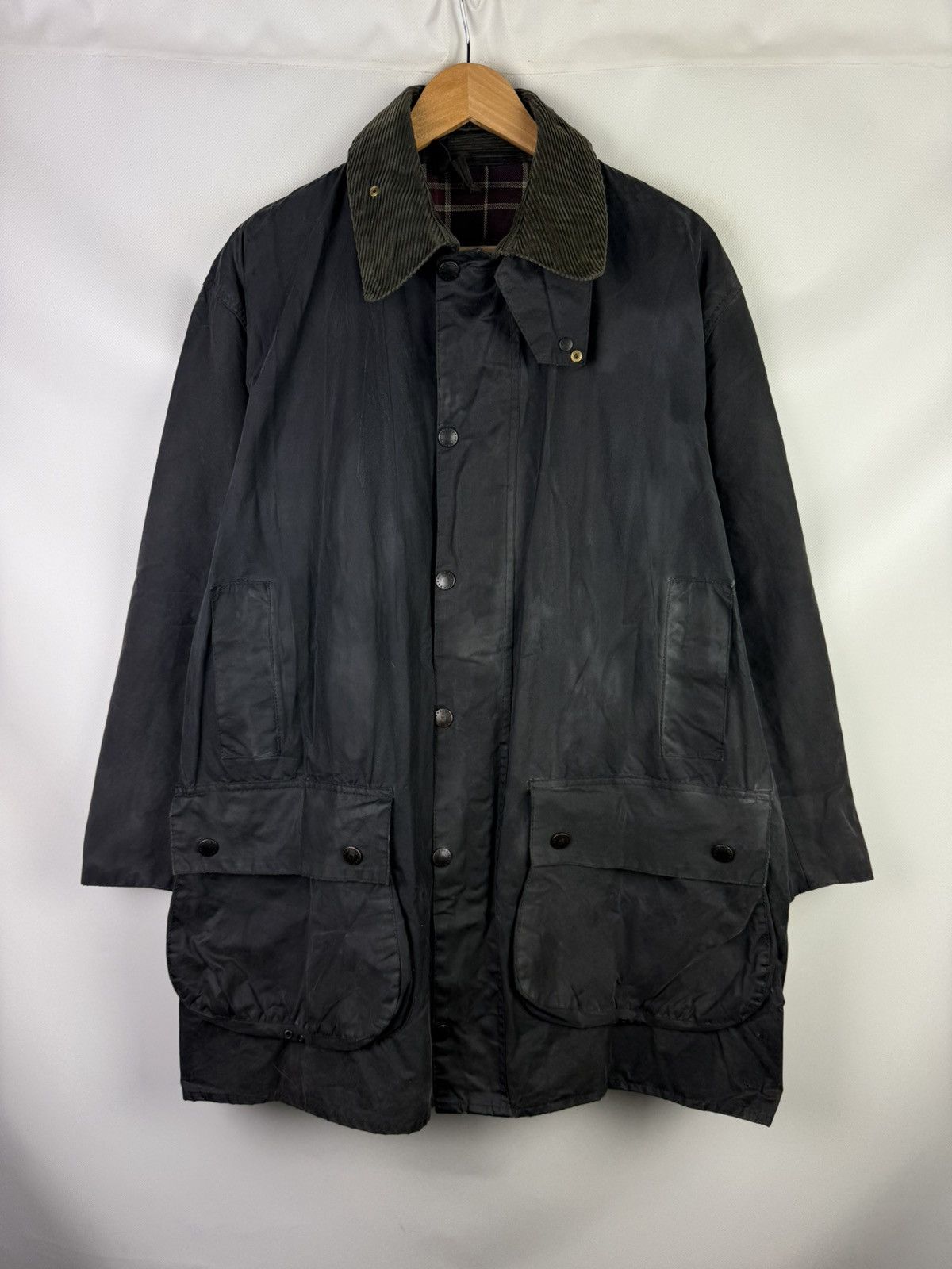 Barbour Barbour A205 Border Vintage Wax Waxed Cotton Hunting Jacket Size US XL / EU 56 / 4 - 1 Thumbnail