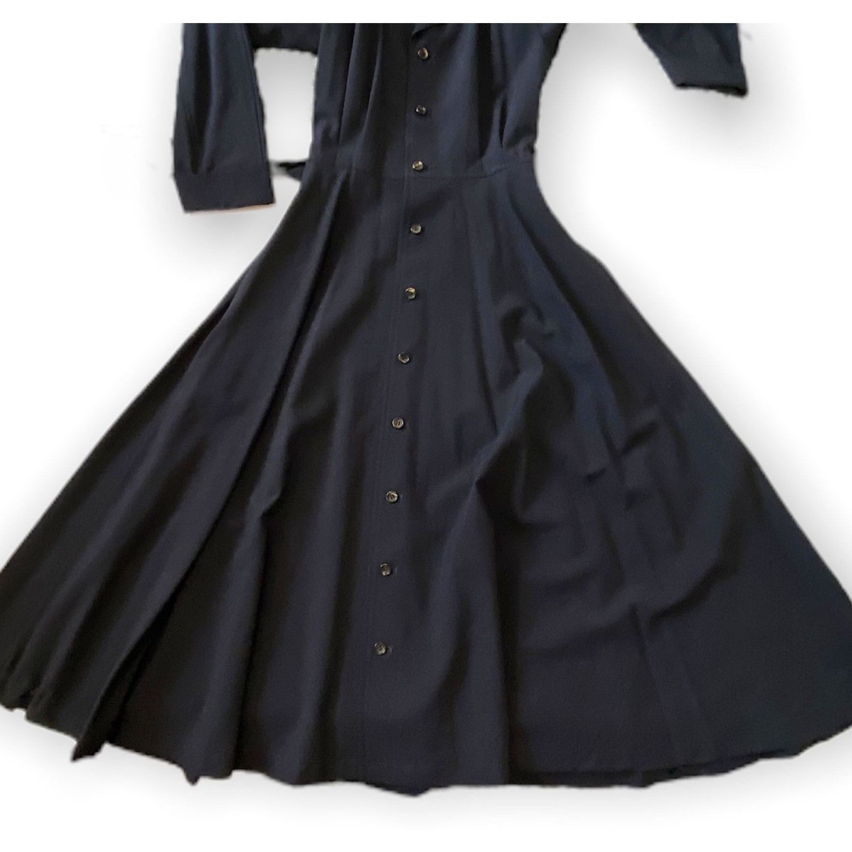 Comme des Garcons Comme des Garçons Tricot AD1991 Navy Wool Belted Midi Dress Size S / US 4 / IT 40 - 15 Thumbnail