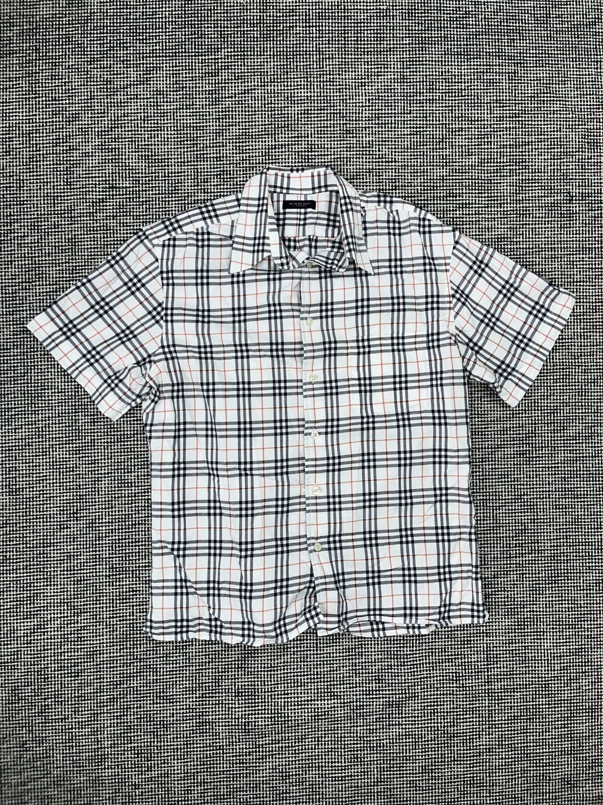 Burberry nova check short sleeve button up bowling shirt