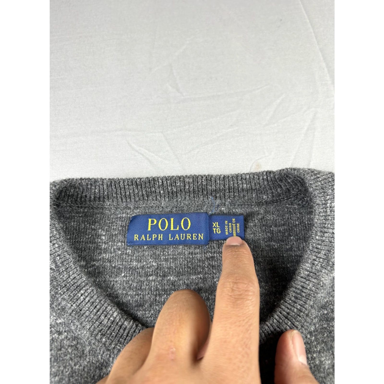 Polo Ralph Lauren VINTAGE Polo Ralph Lauren Sweater Mens XL Heather Gray Knit Crewneck Pullover Pony Logo Size US XL / EU 56 / 4 - 3 Thumbnail