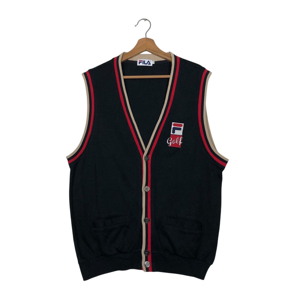 Fila × Japanese Brand 📌Vintage Vest Tank Top Fila Golf Big Logo Size US L / EU 52-54 / 3 - 2 Thumbnail