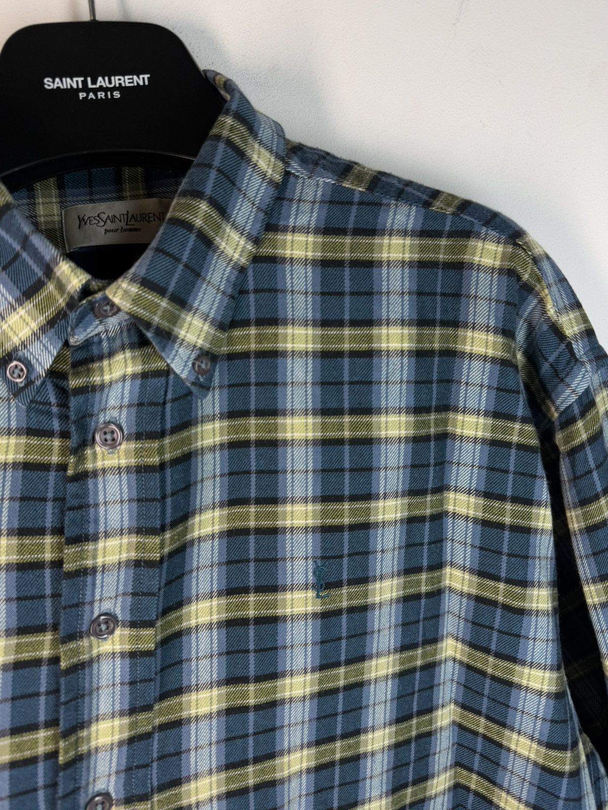 Yves Saint Laurent YSL Shirt Check Plaid Flannel Vintage Yves Saint Laurent Size US XL / EU 56 / 4 - 3 Thumbnail