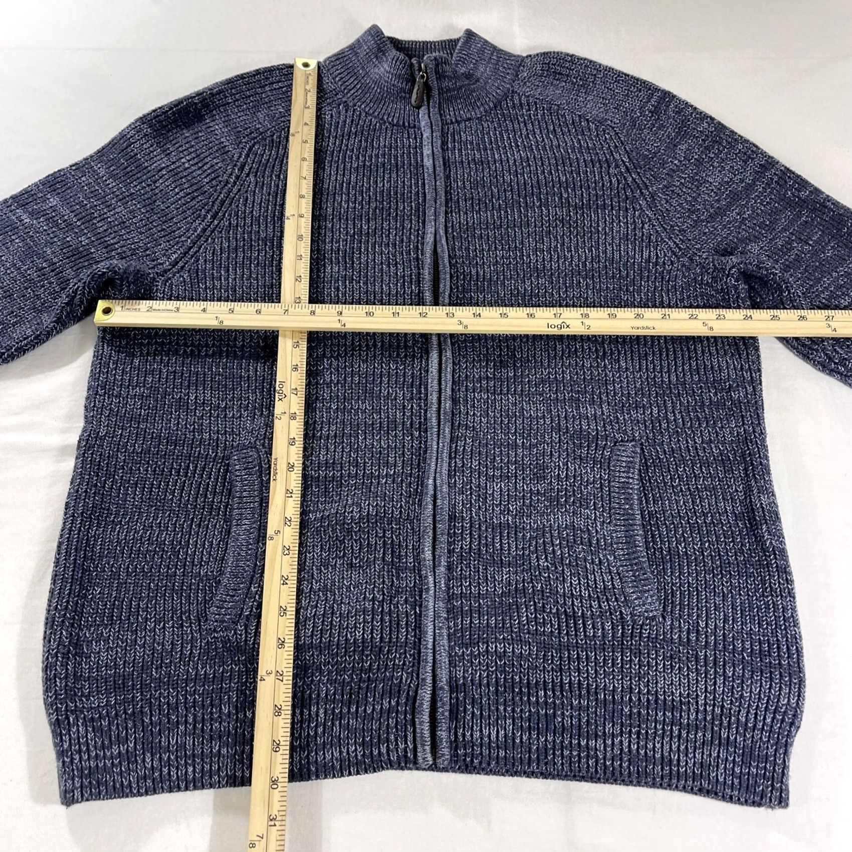 Vintage VINTAGE L.L. Bean Men's XLT XL TALL Sweater Full Zip Cotton Blue 298245 Size US XL / EU 56 / 4 - 3 Thumbnail