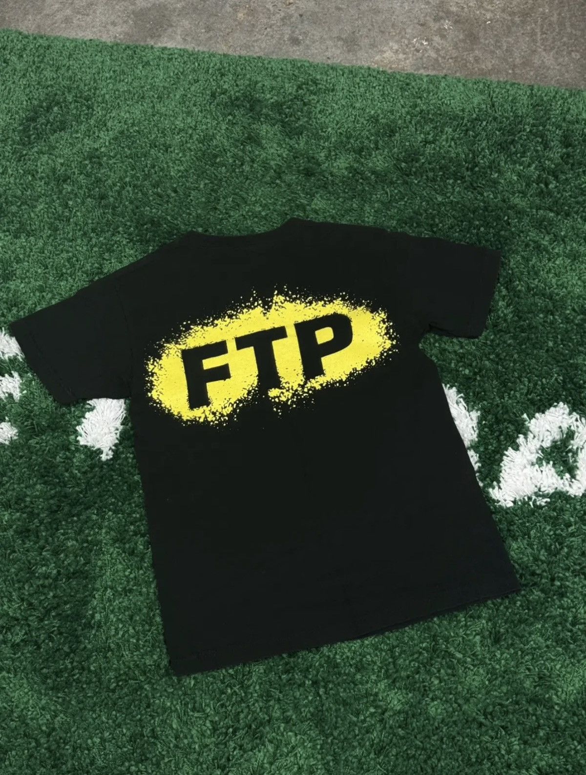 Fuck The Population FTP Splatter Yellow Black Paint Logo Tee Small Size US S / EU 44-46 / 1 - 2 Thumbnail