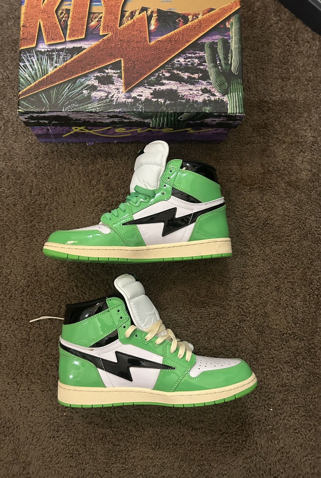 Reves Paris Reves Sport / KIY ‘85 HI Patent Neon Green / Black Size US 12 / EU 45 - 2 Thumbnail