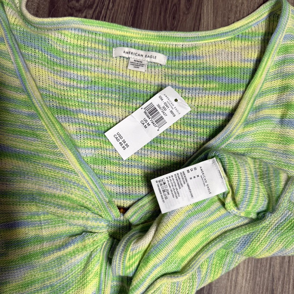 American Eagle Outfitters American Eagle Outfitters Lime Green Multi-Stripe Long Sleev Size M / US 6-8 / IT 42-44 - 4 Thumbnail