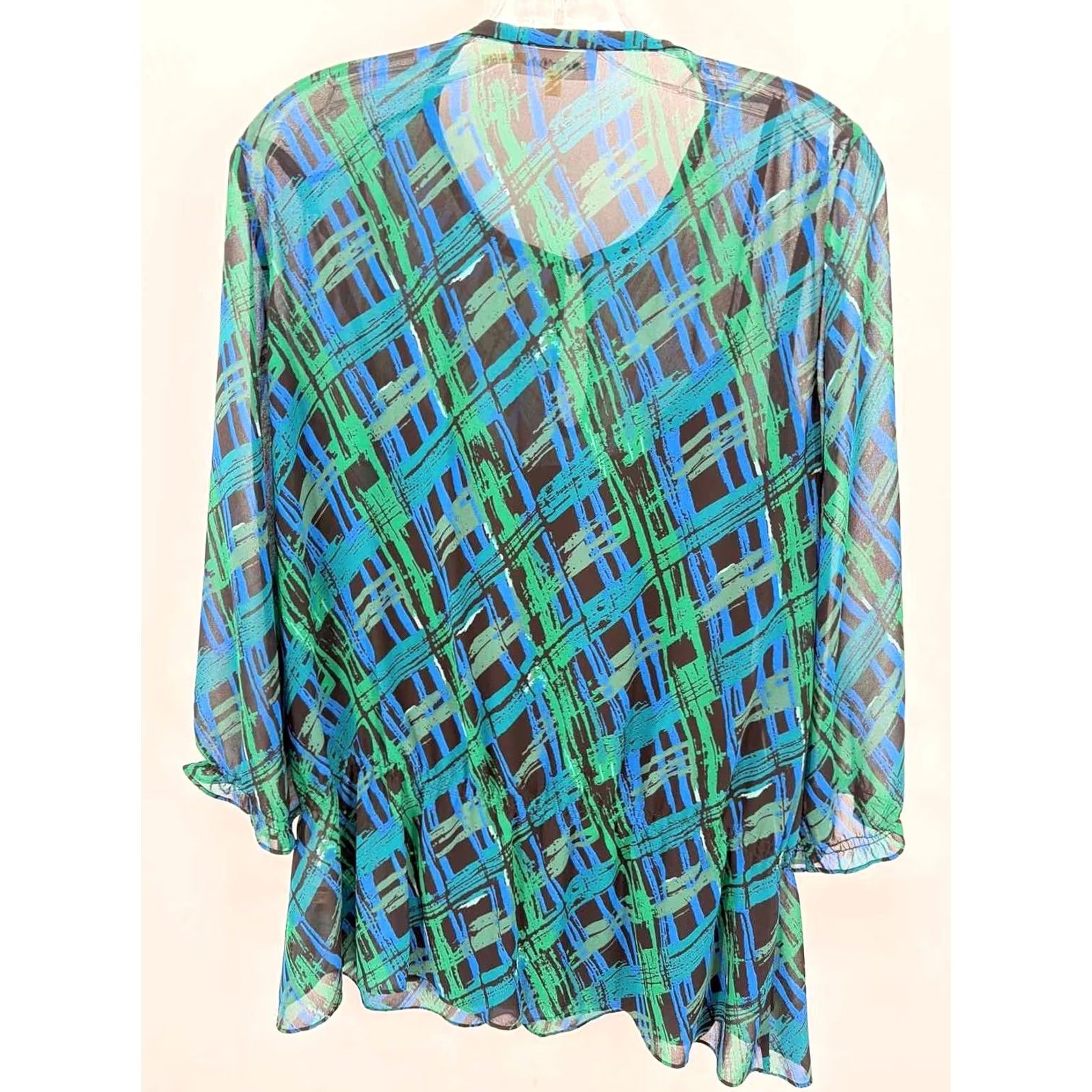 Calvin Klein Calvin Klein Blouse Green Small Regular Womens Size S / US 4 / IT 40 - 2 Thumbnail