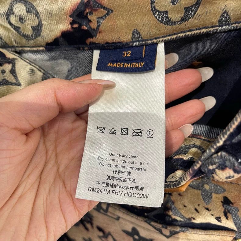Louis Vuitton Louis Vuitton Fire cloud logo printed denim pants Size US 32 / EU 48 - 3 Thumbnail
