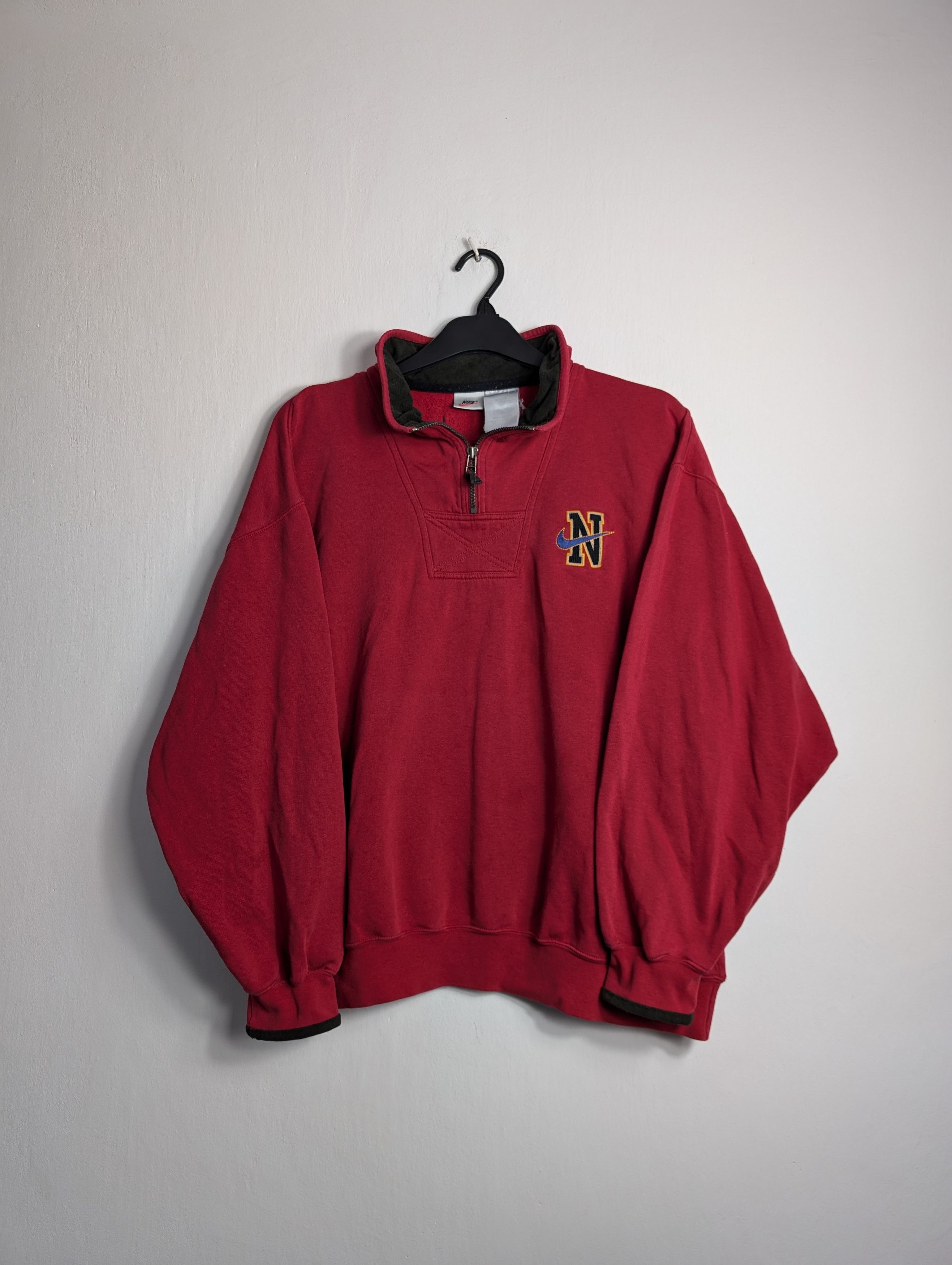 Nike Vintage Nike 1/4 Zip Red Oversize Boxy Streetwear Y2K Retro Size US XXL / EU 58 / 5 - 1 Thumbnail