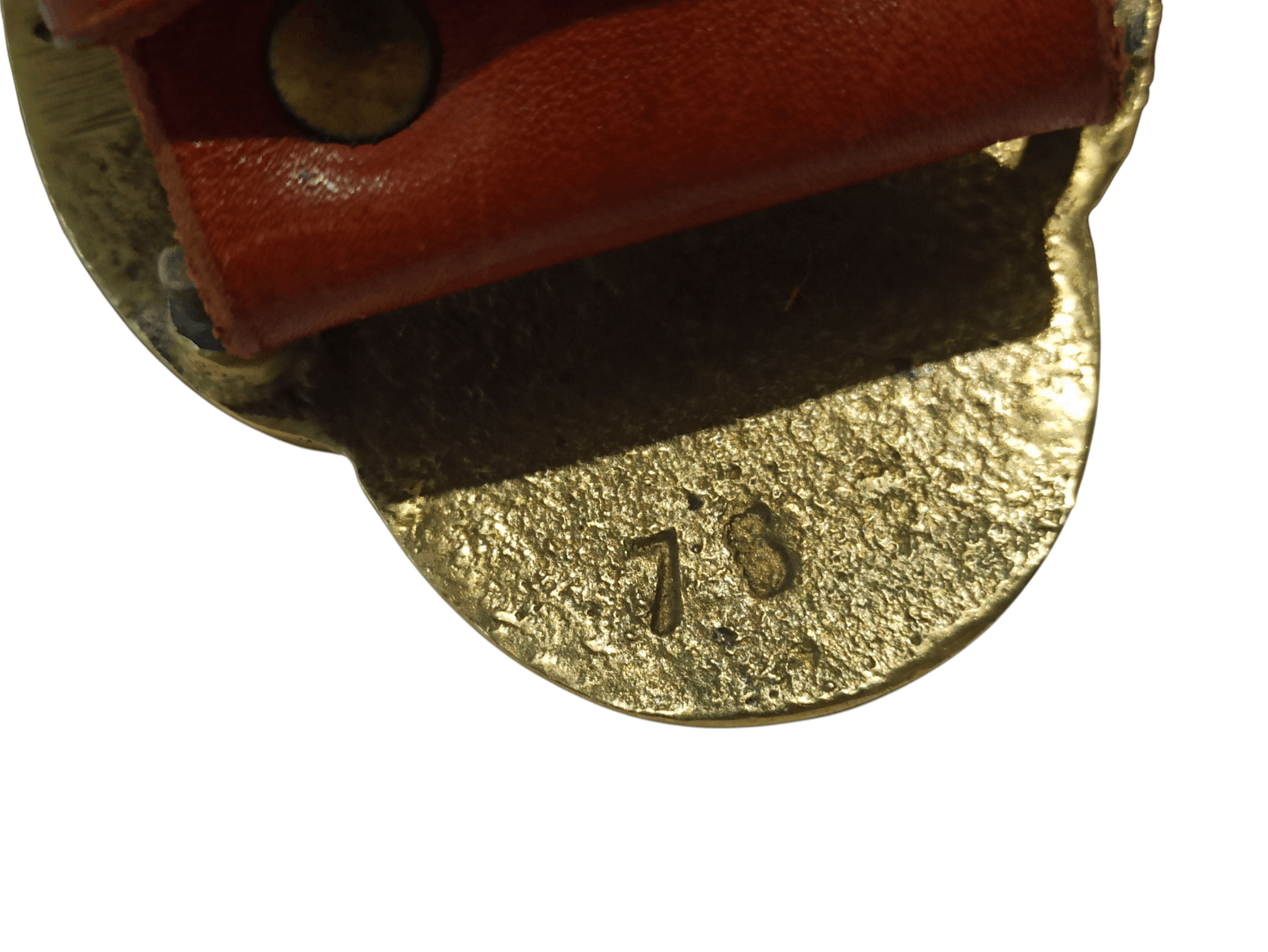 Other Vintage Leather Belt with Solid Brass Buckle Size ONE SIZE - 4 Thumbnail