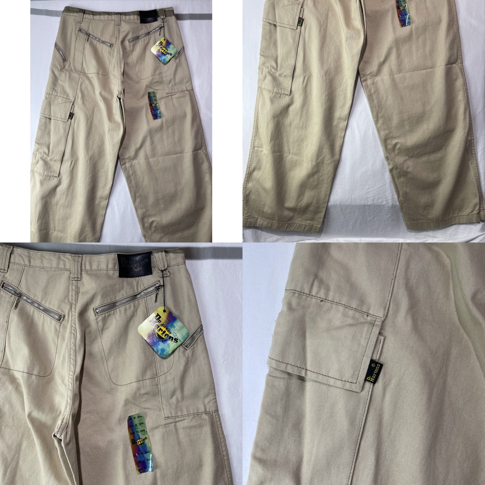 Dr. Martens VINTAGE Dr Martens Cargo Pants Mens 36x34 Beige Baggy AirWair Cargo Pants Mens Beige 80s 90s Army City Mens Size US 36 / EU 52 - 8 Thumbnail
