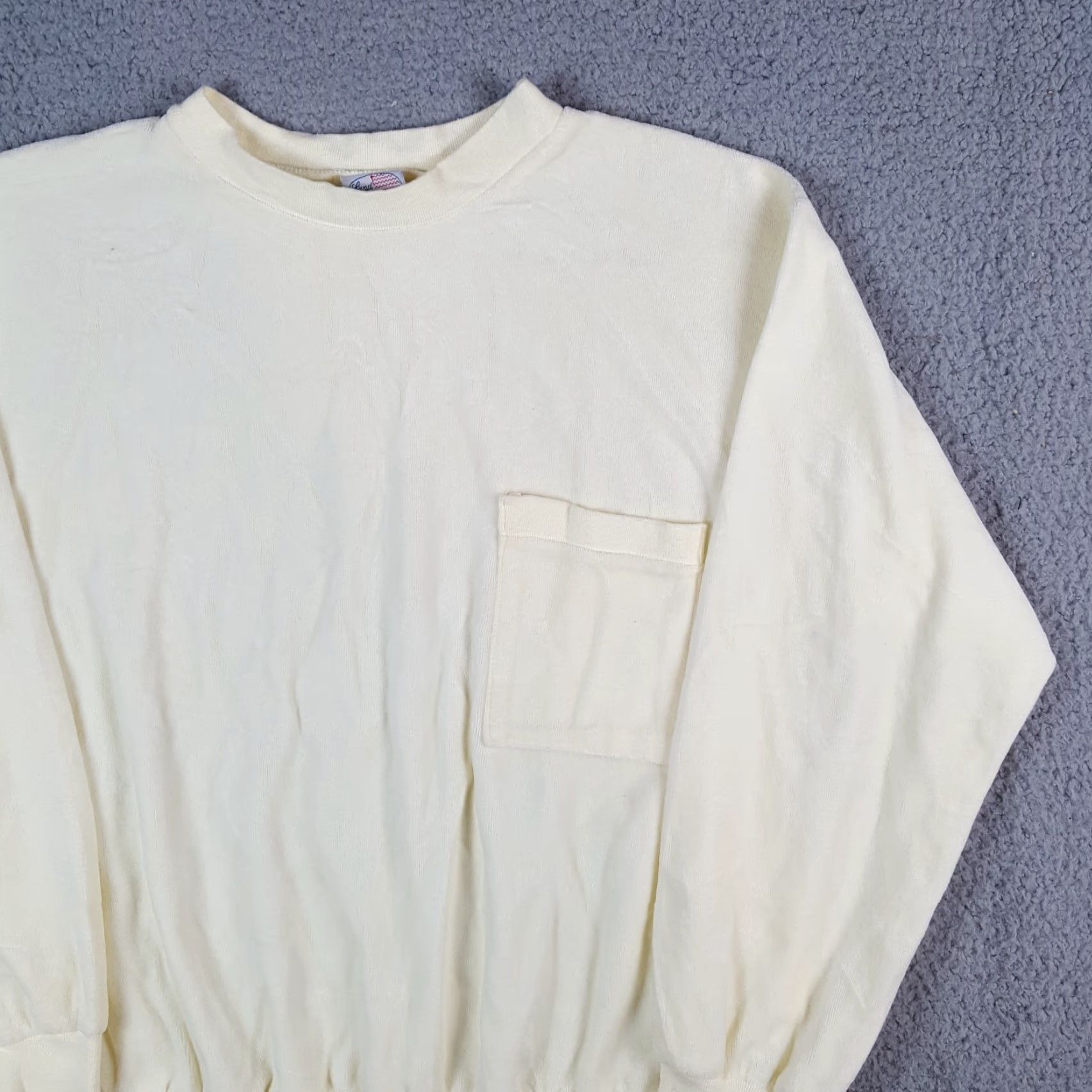 CLOT VINTAGE Land 'n Sea Sweatshirt Crewneck Women’s Size S Yellow 90s Terry Pocket Pullover Size S / US 4 / IT 40 - 3 Thumbnail