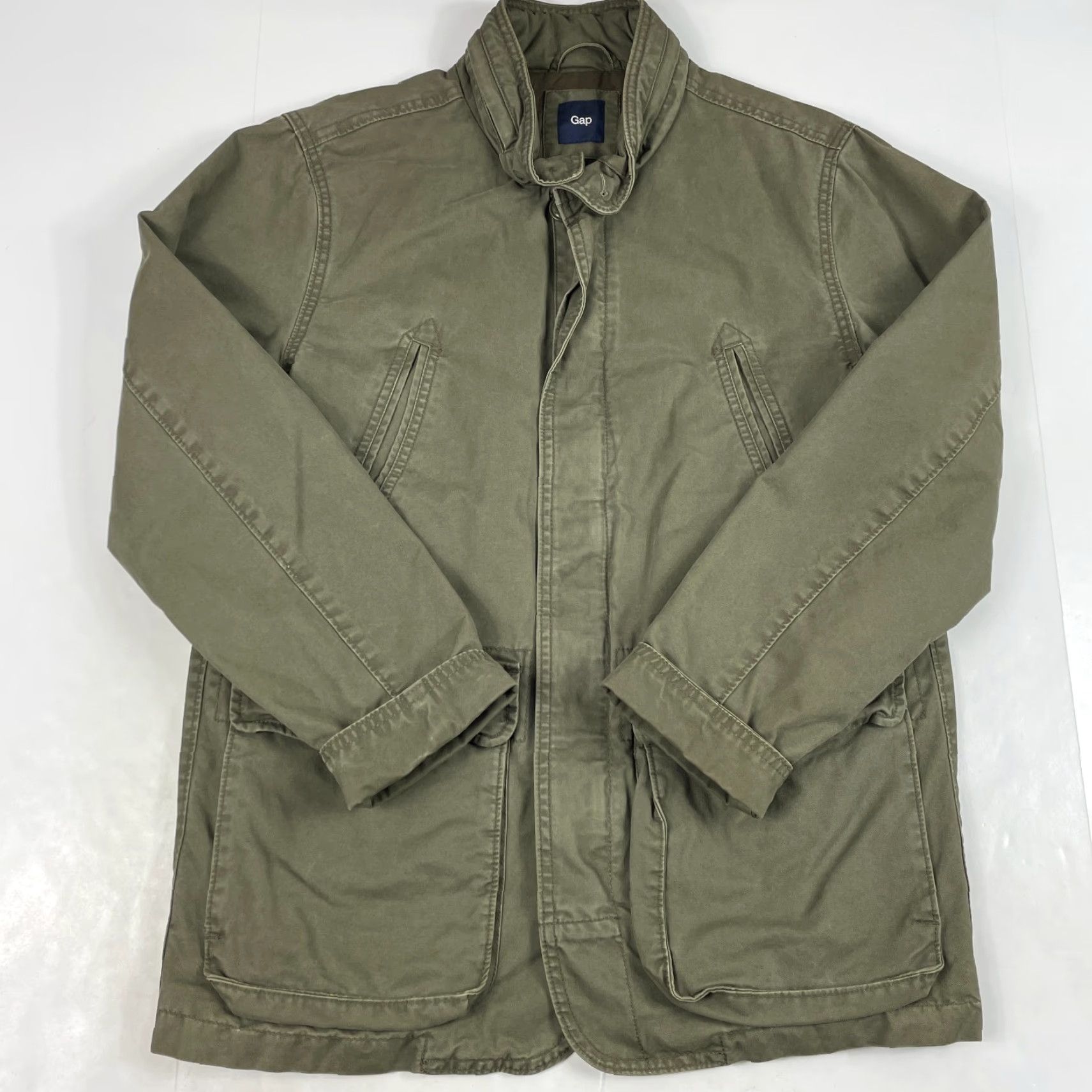 Gap VINTAGE Gap Jacket Mens M Green Field Utility Canvas Hooded Military Chore Size US M / EU 48-50 / 2 - 2 Thumbnail