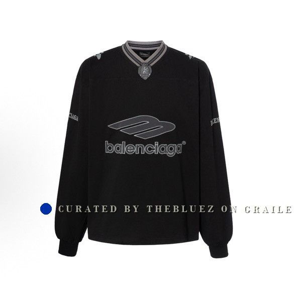 Balenciaga Balenciaga Football 3BV Collar Embroidery Long-Sleeve Size US L / EU 52-54 / 3 - 1 Thumbnail